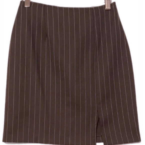 VTG 90 USA Gorpcore Goth Black Pin Stripe Suit Blazer Mini Skirt 3/4 Long Sleeve - Picture 6 of 16